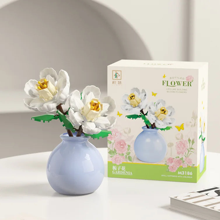 Miniature Block Flower & Vase Set